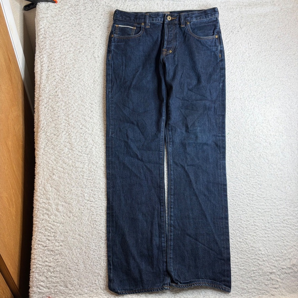 PRPS Selvedge Mens Dark Wash Indigo Straight Leg Denim Jeans Size 33x33